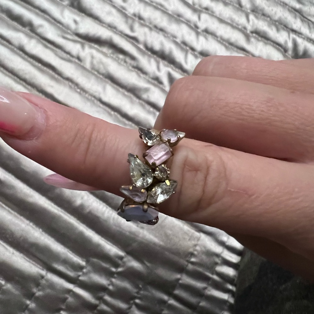 Erickson Beamon mutli stone ring with gold band